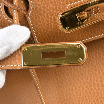 Hermes Natural Ardennes Birkin 35 Handbag