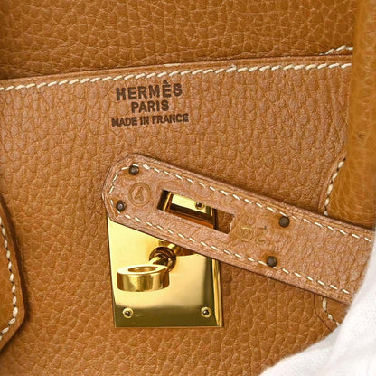 Hermes Natural Ardennes Birkin 35 Handbag