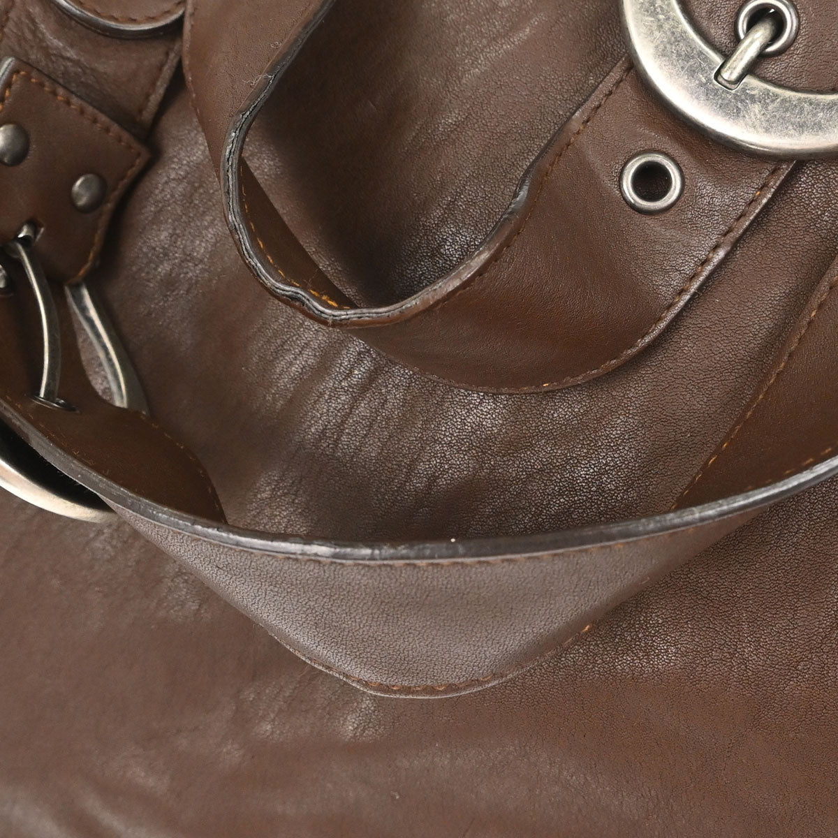 Christian Dior Brown Leather Gaucho Handbag