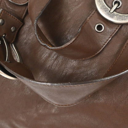 Christian Dior Brown Leather Gaucho Handbag