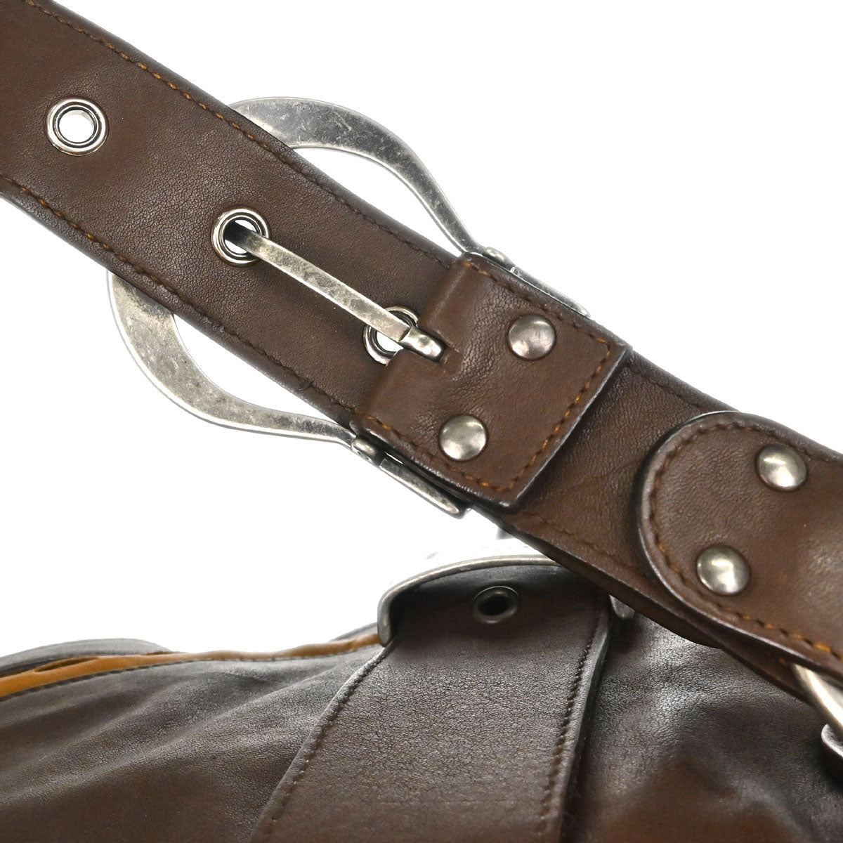 Christian Dior Brown Leather Gaucho Handbag