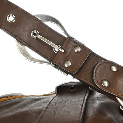 Christian Dior Brown Leather Gaucho Handbag