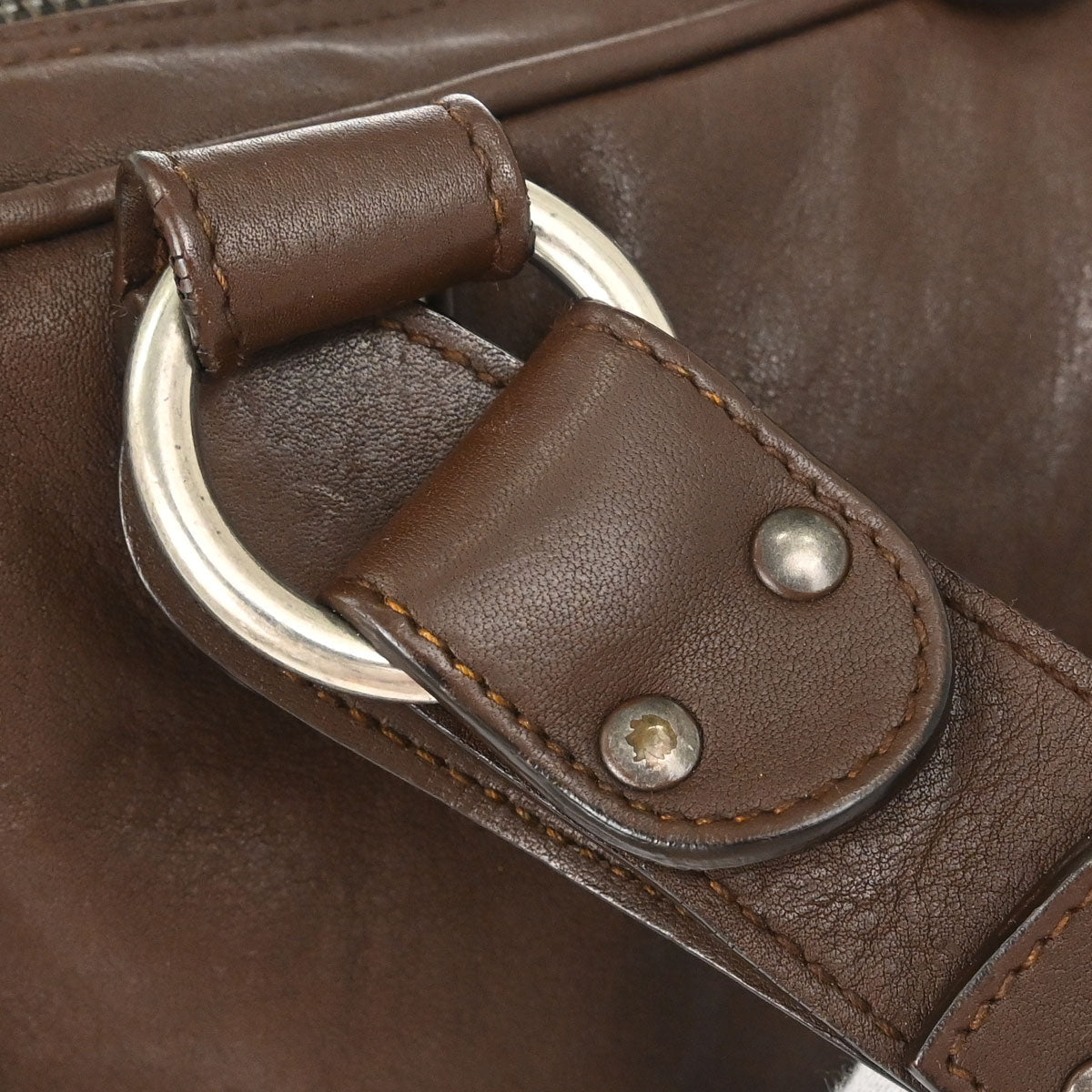 Christian Dior Brown Leather Gaucho Handbag