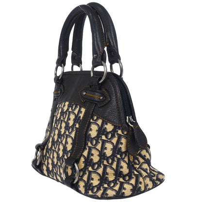 Christian Dior Navy Beige Vintage Traveler Trotter Handbag