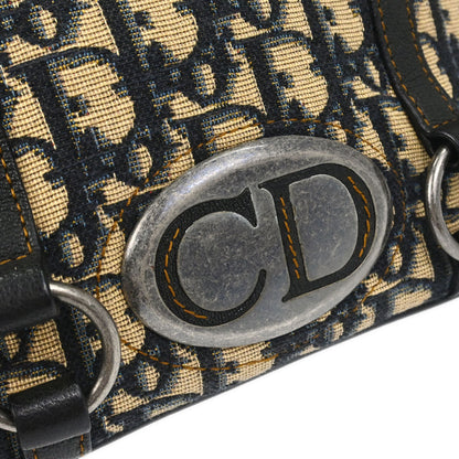 Christian Dior Navy Beige Vintage Traveler Trotter Handbag