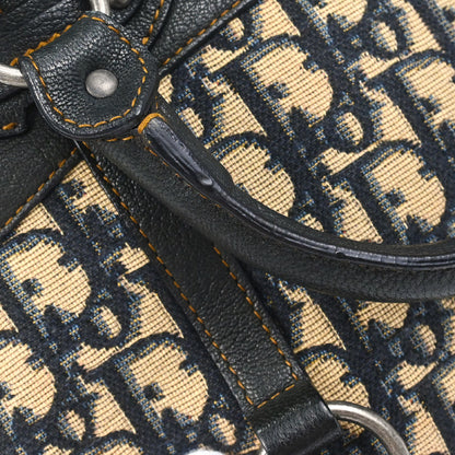 Christian Dior Navy Beige Vintage Traveler Trotter Handbag