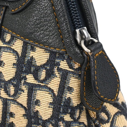 Christian Dior Navy Beige Vintage Traveler Trotter Handbag