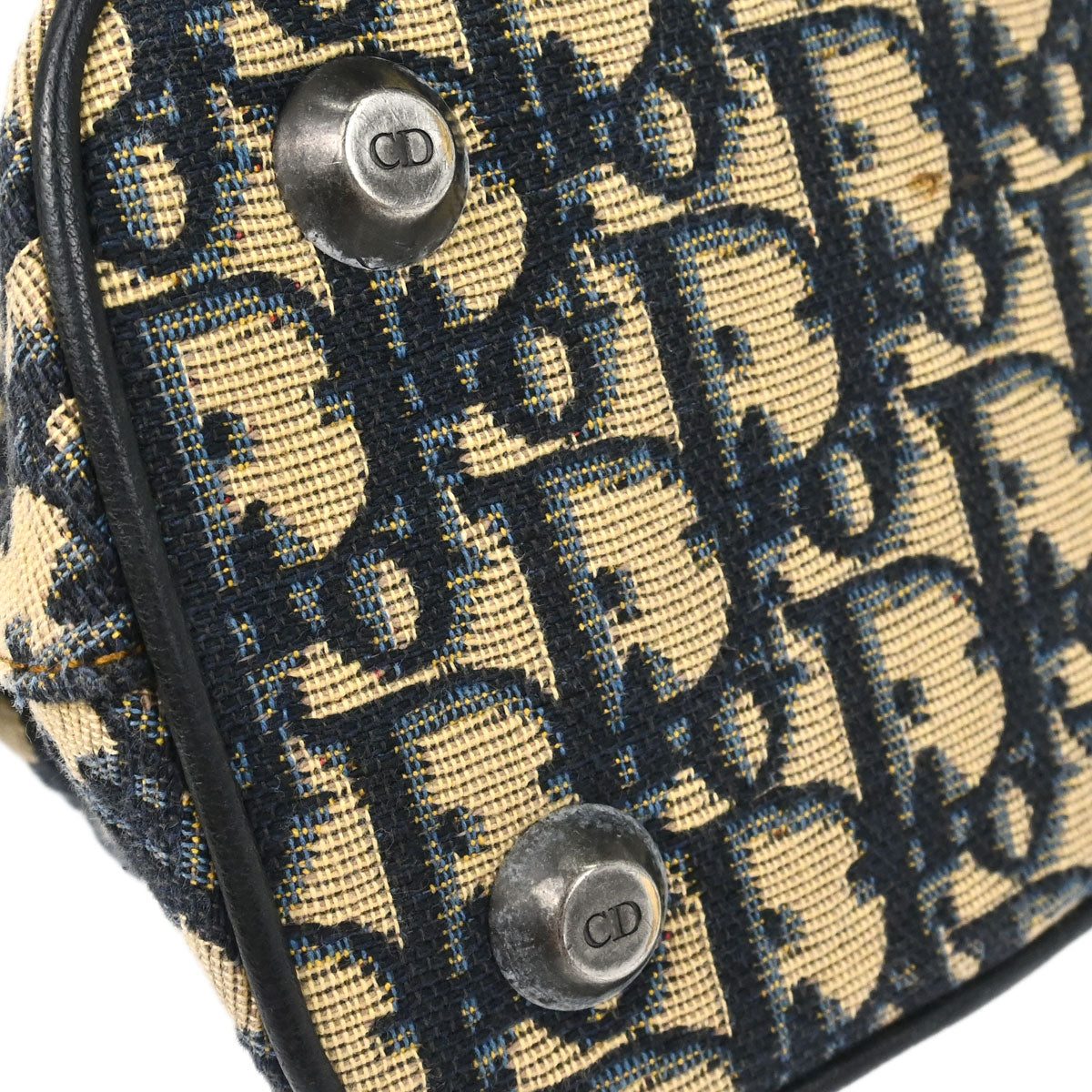 Christian Dior Navy Beige Vintage Traveler Trotter Handbag