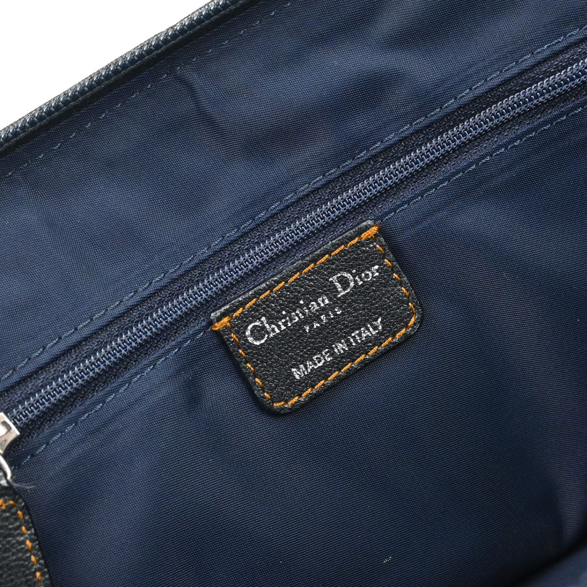 Christian Dior Navy Beige Vintage Traveler Trotter Handbag