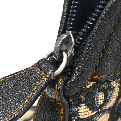 Christian Dior Navy Beige Vintage Traveler Trotter Handbag