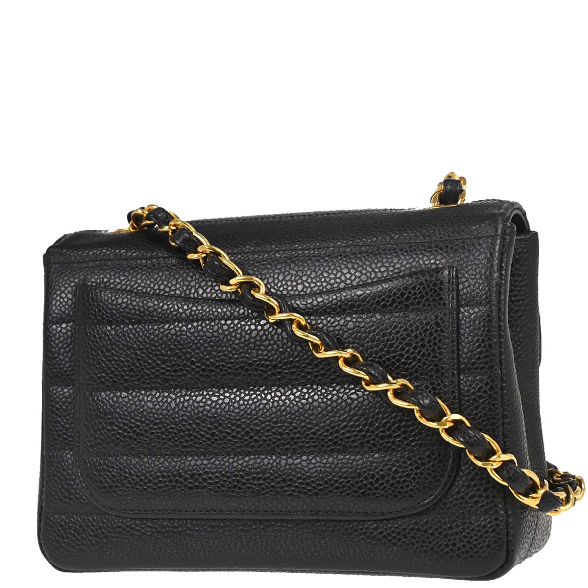 Chanel Black Caviar Mini Classic Square Flap Shoulder Bag 17