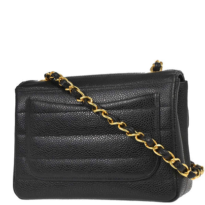 Chanel Black Caviar Mini Classic Square Flap Shoulder Bag 17