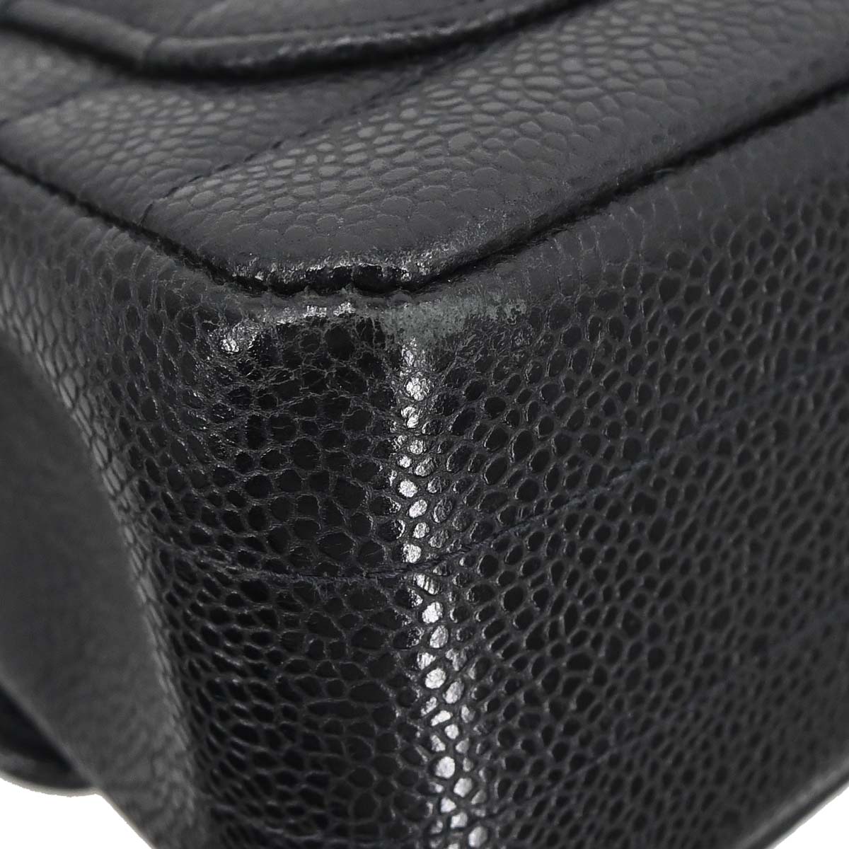 Chanel Black Caviar Mini Classic Square Flap Shoulder Bag 17
