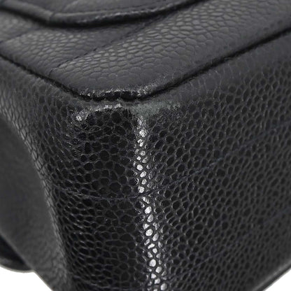 Chanel Black Caviar Mini Classic Square Flap Shoulder Bag 17