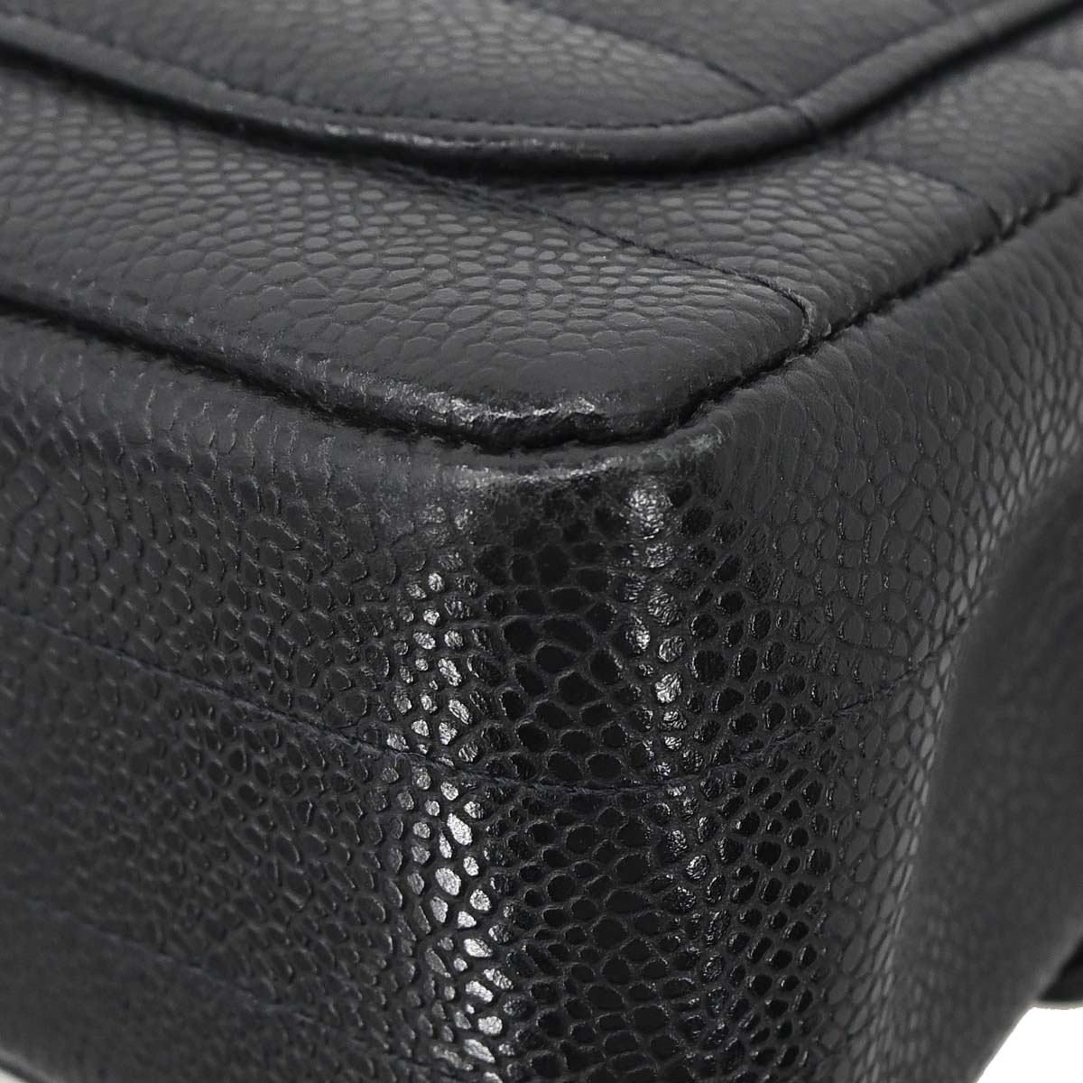 Chanel Black Caviar Mini Classic Square Flap Shoulder Bag 17