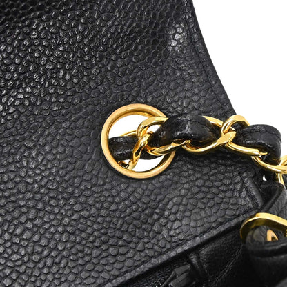 Chanel Black Caviar Mini Classic Square Flap Shoulder Bag 17