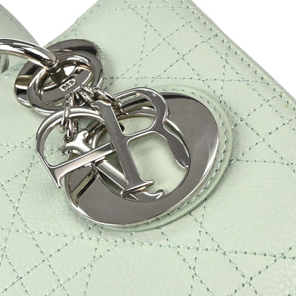 Christian Dior Green Leather Lady Dior Cannage 2way Handbag