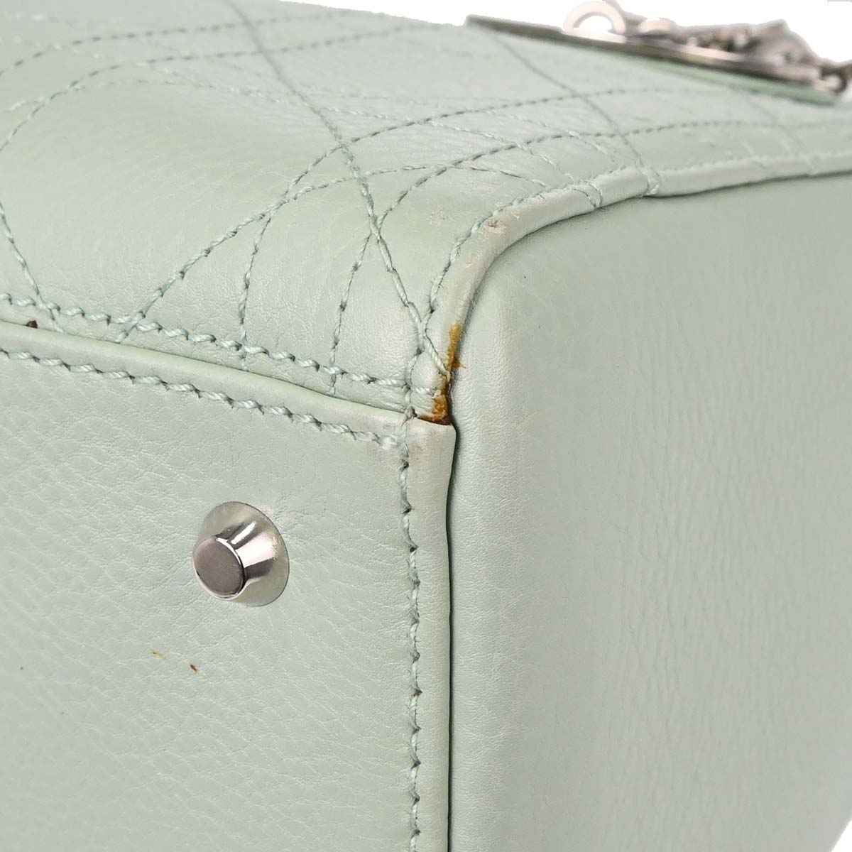 Christian Dior Green Leather Lady Dior Cannage 2way Handbag