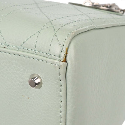 Christian Dior Green Leather Lady Dior Cannage 2way Handbag
