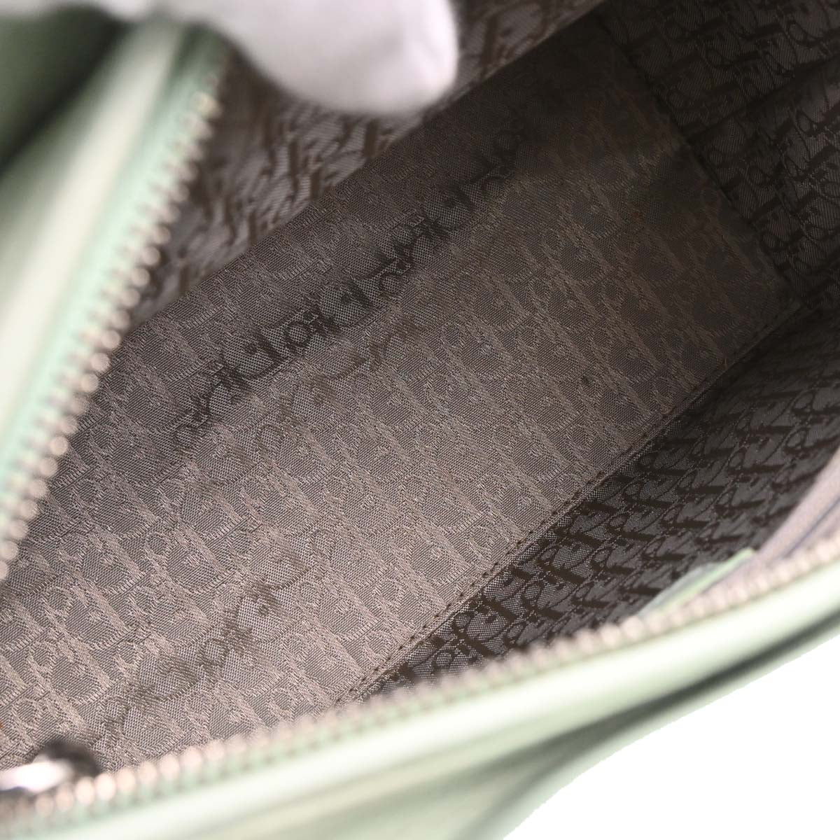 Christian Dior Green Leather Lady Dior Cannage 2way Handbag