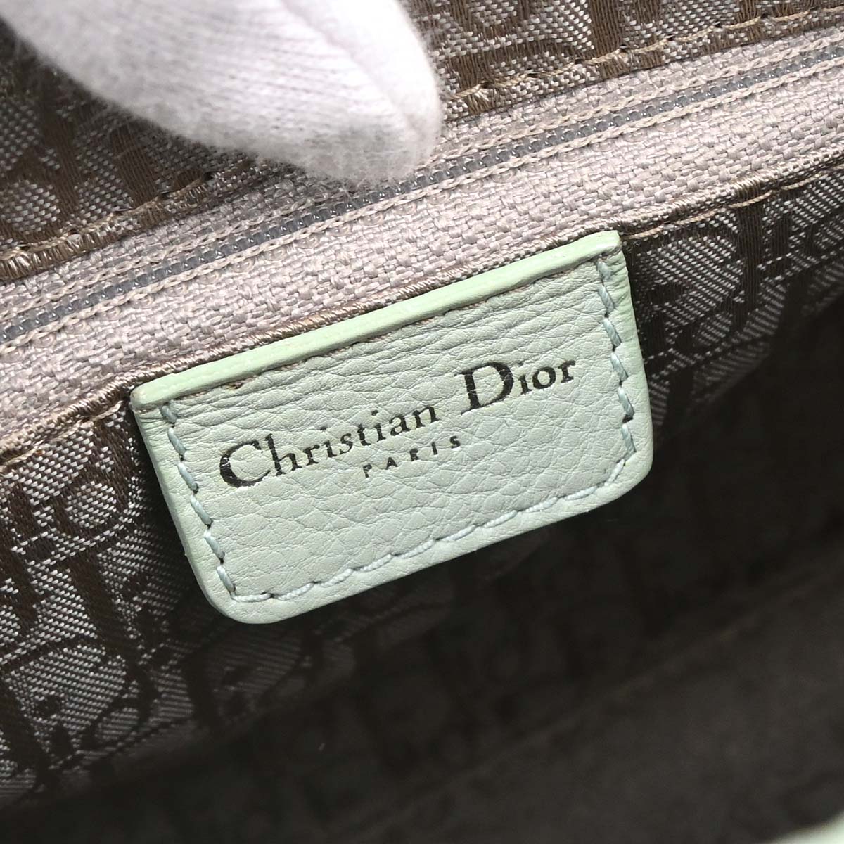 Christian Dior Green Leather Lady Dior Cannage 2way Handbag