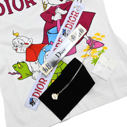 Christian Dior 2002 T-shirt Necklace Bangle Nail Seal Set White #38