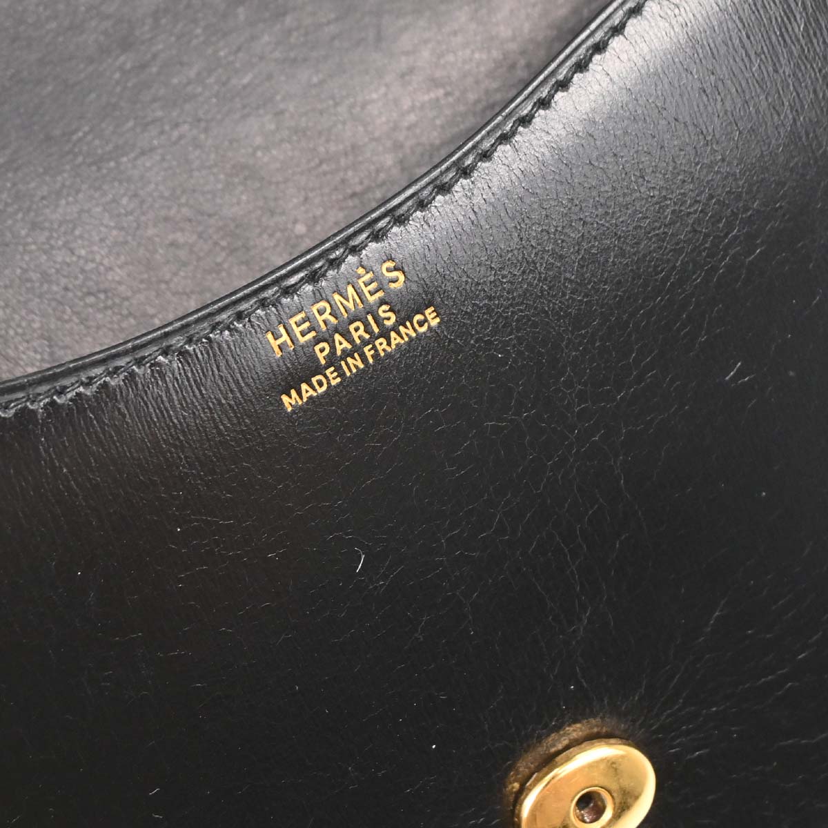Hermes Black Box Calf Pola Shoulder Bag