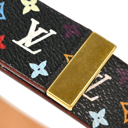 Louis Vuitton Black Multicolor Ceinture Carre Belt #70/28 M9271Y Small Good