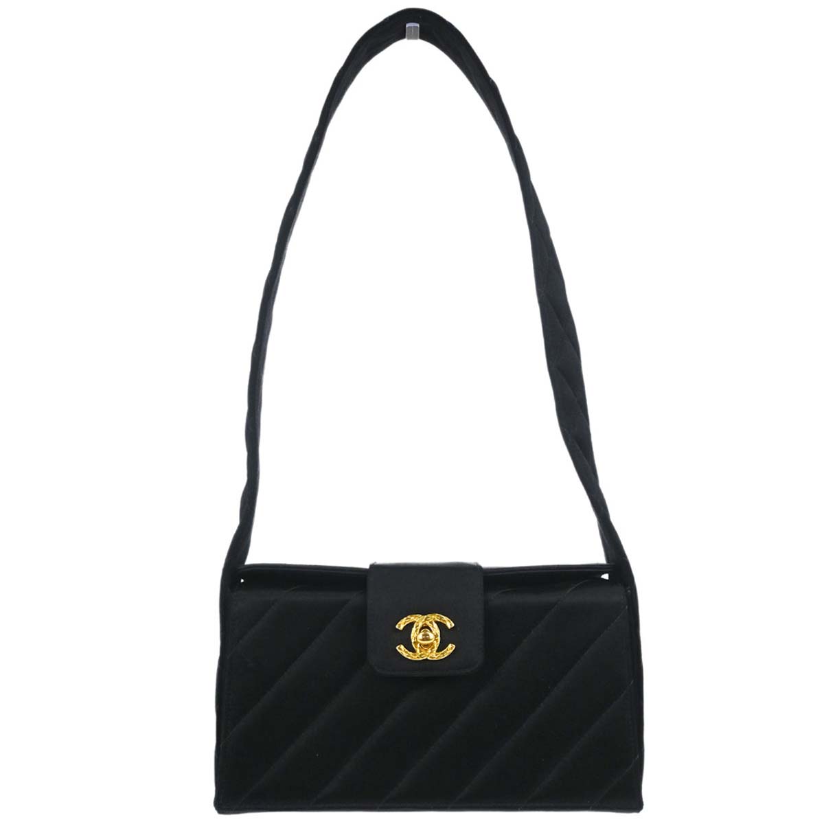 Chanel Black Satin Handbag