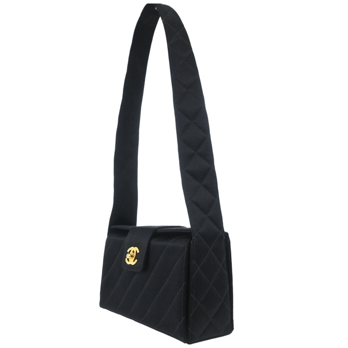 Chanel Black Satin Handbag