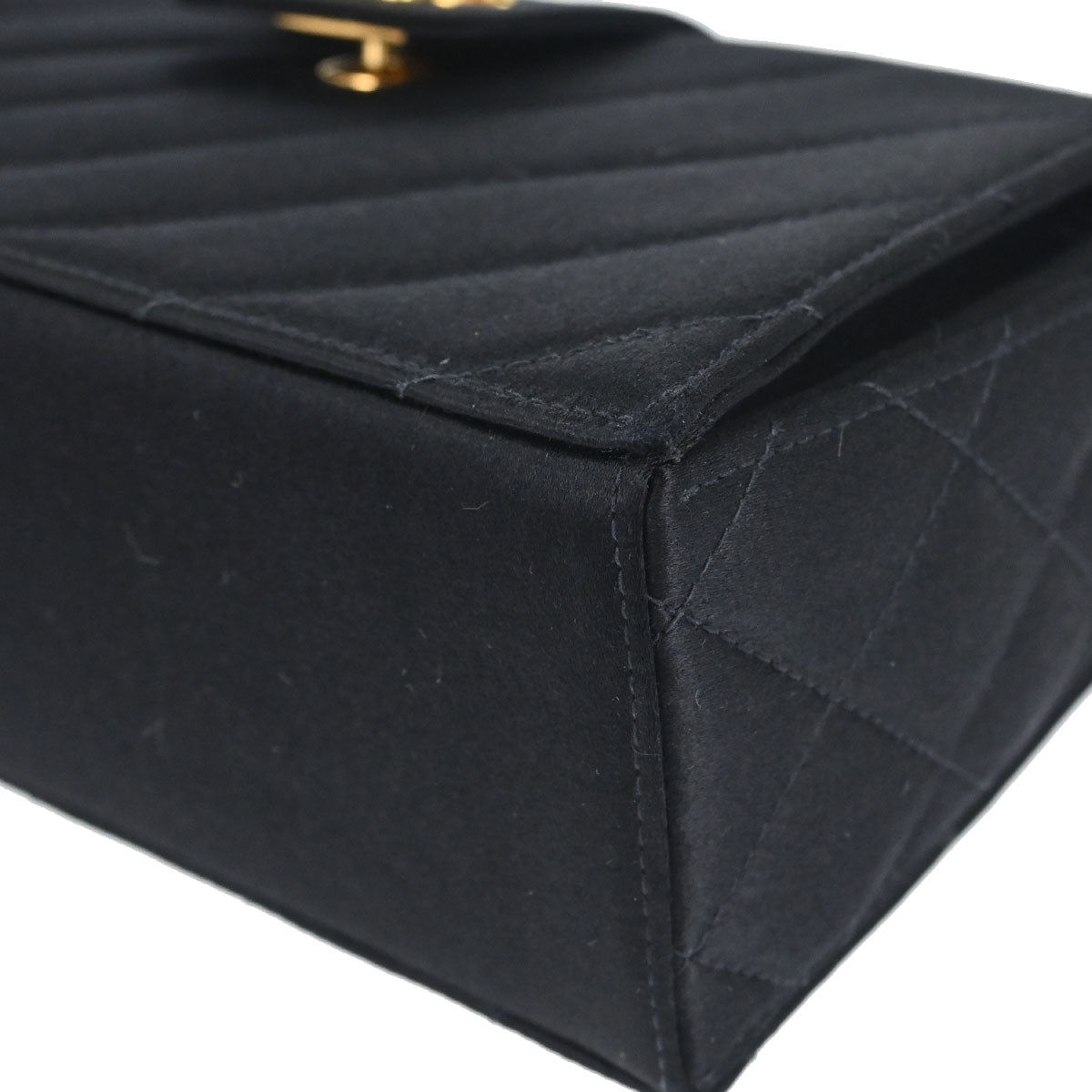 Chanel Black Satin Handbag