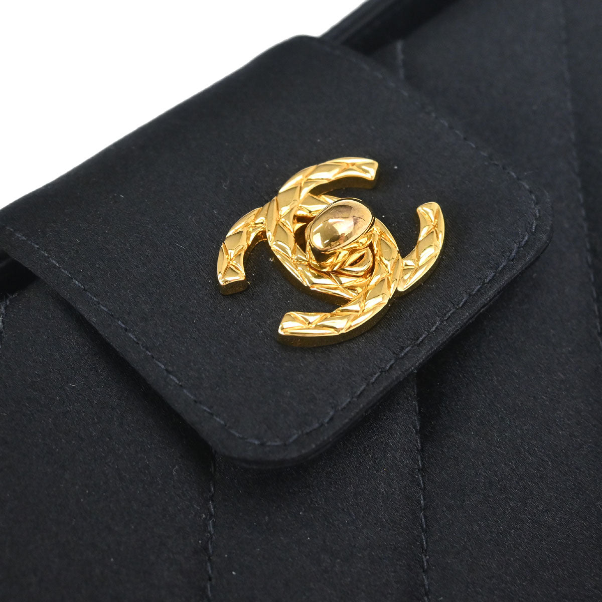 Chanel Black Satin Handbag