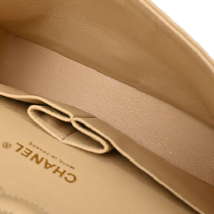 Chanel Beige Caviar Skin Medium Classic Double Flap Shoulder Bag
