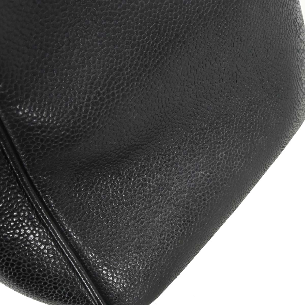 Chanel Black Caviar Skin 2way Shoulder Duffle Handbag