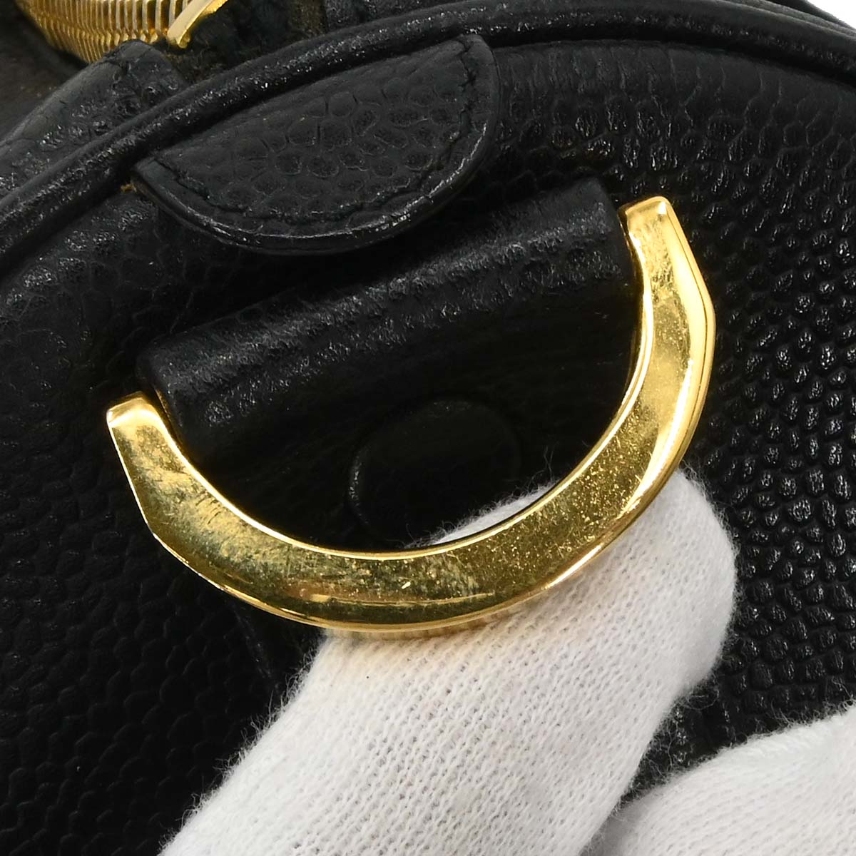 Chanel Black Caviar Skin 2way Shoulder Duffle Handbag