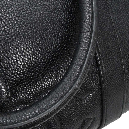 Chanel Black Caviar Skin 2way Shoulder Duffle Handbag