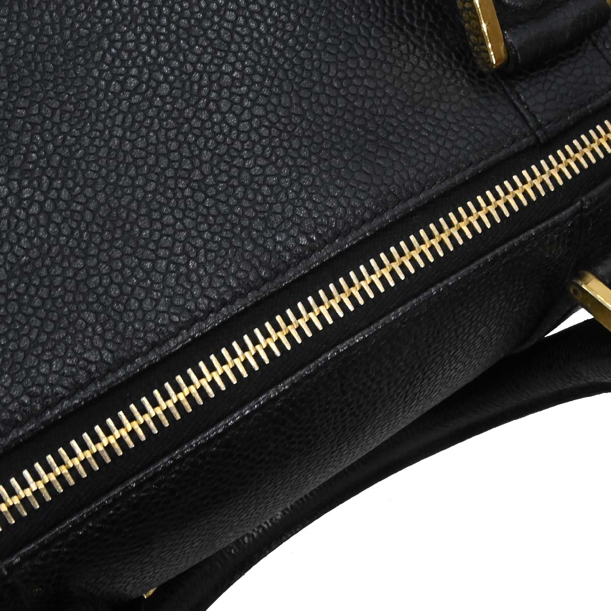 Chanel Black Caviar Skin 2way Shoulder Duffle Handbag
