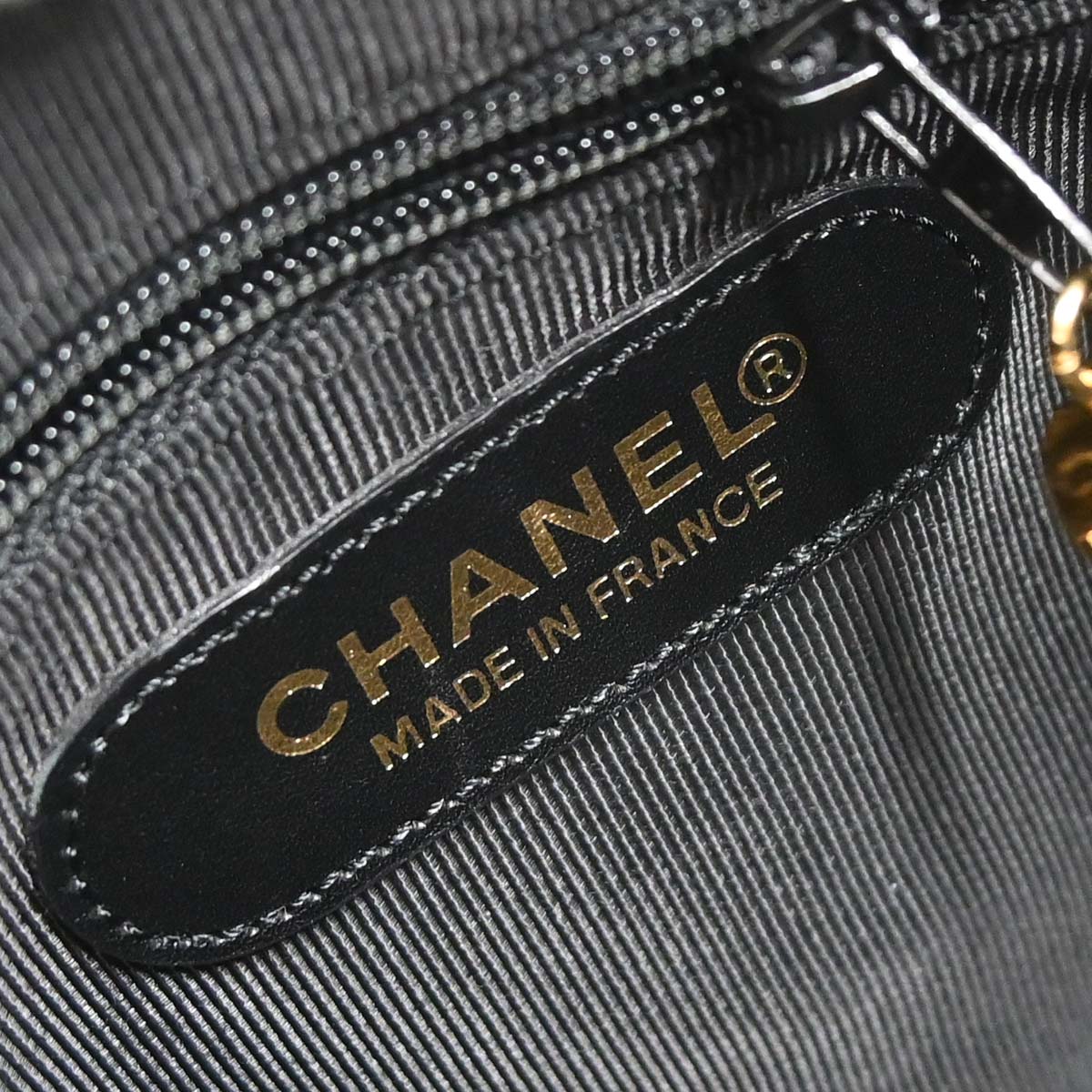 Chanel Black Caviar Skin 2way Shoulder Duffle Handbag