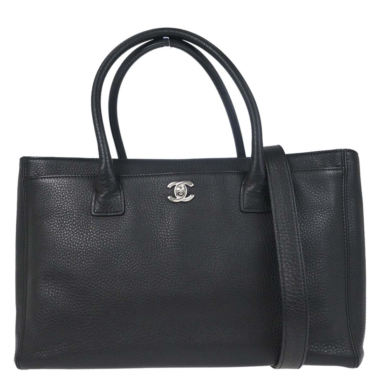 Chanel Black Deerskin Executive Cerf 2way Shoulder Tote Bag