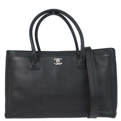 Chanel Black Deerskin Executive Cerf 2way Shoulder Tote Bag