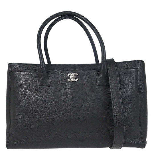 Chanel Black Deerskin Executive Cerf 2way Shoulder Tote Bag