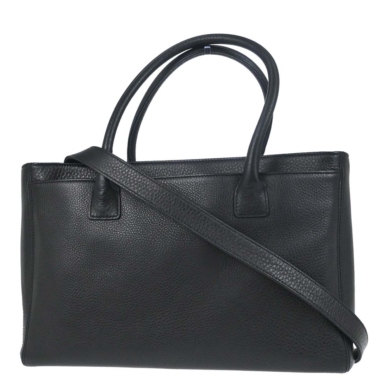 Chanel Black Deerskin Executive Cerf 2way Shoulder Tote Bag