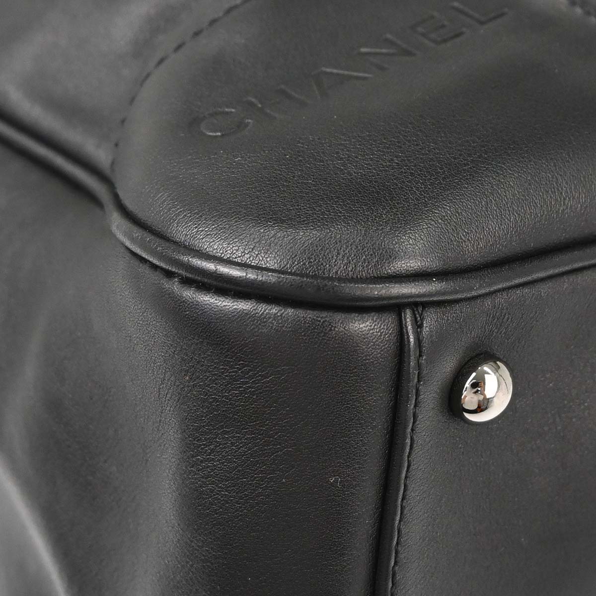 Chanel 2002-2003 Black Lambskin Choco Bar Handbag