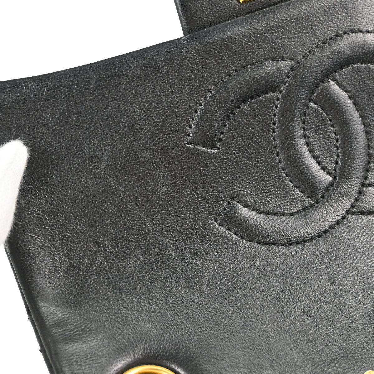 Chanel 1989-1991 Black Lambskin Mini Classic Square Flap Shoulder Bag 17