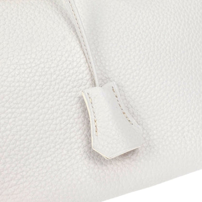 Hermes White Taurillon Clemence Birkin 30 Handbag