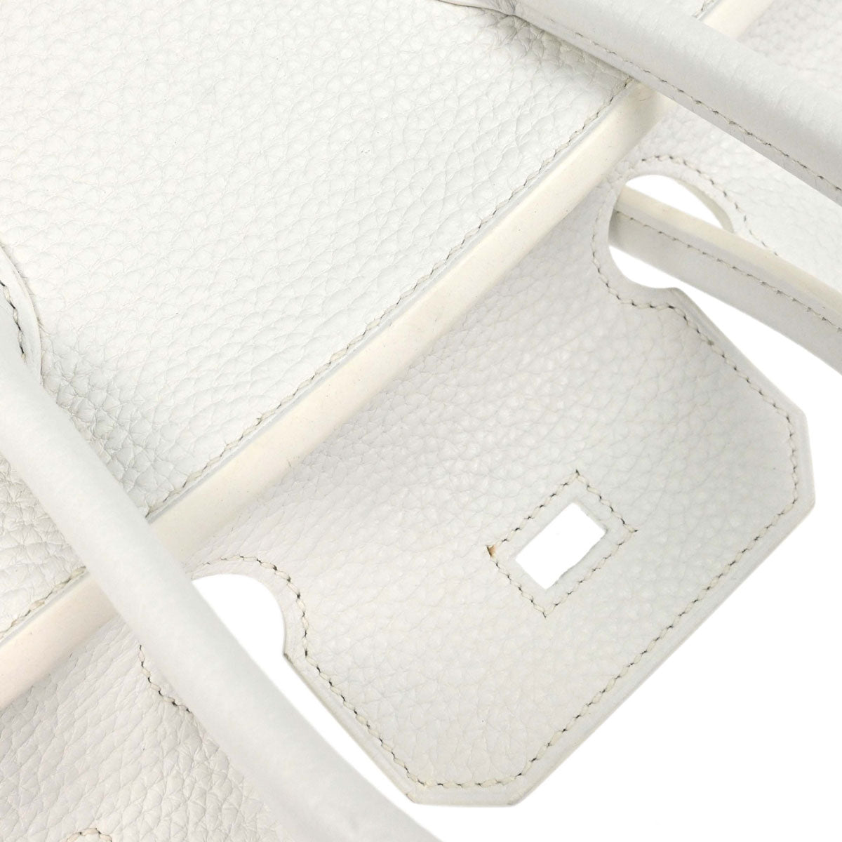 Hermes White Taurillon Clemence Birkin 30 Handbag