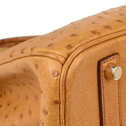 Hermes * Chestnut Ostrich Birkin 35 Handbag