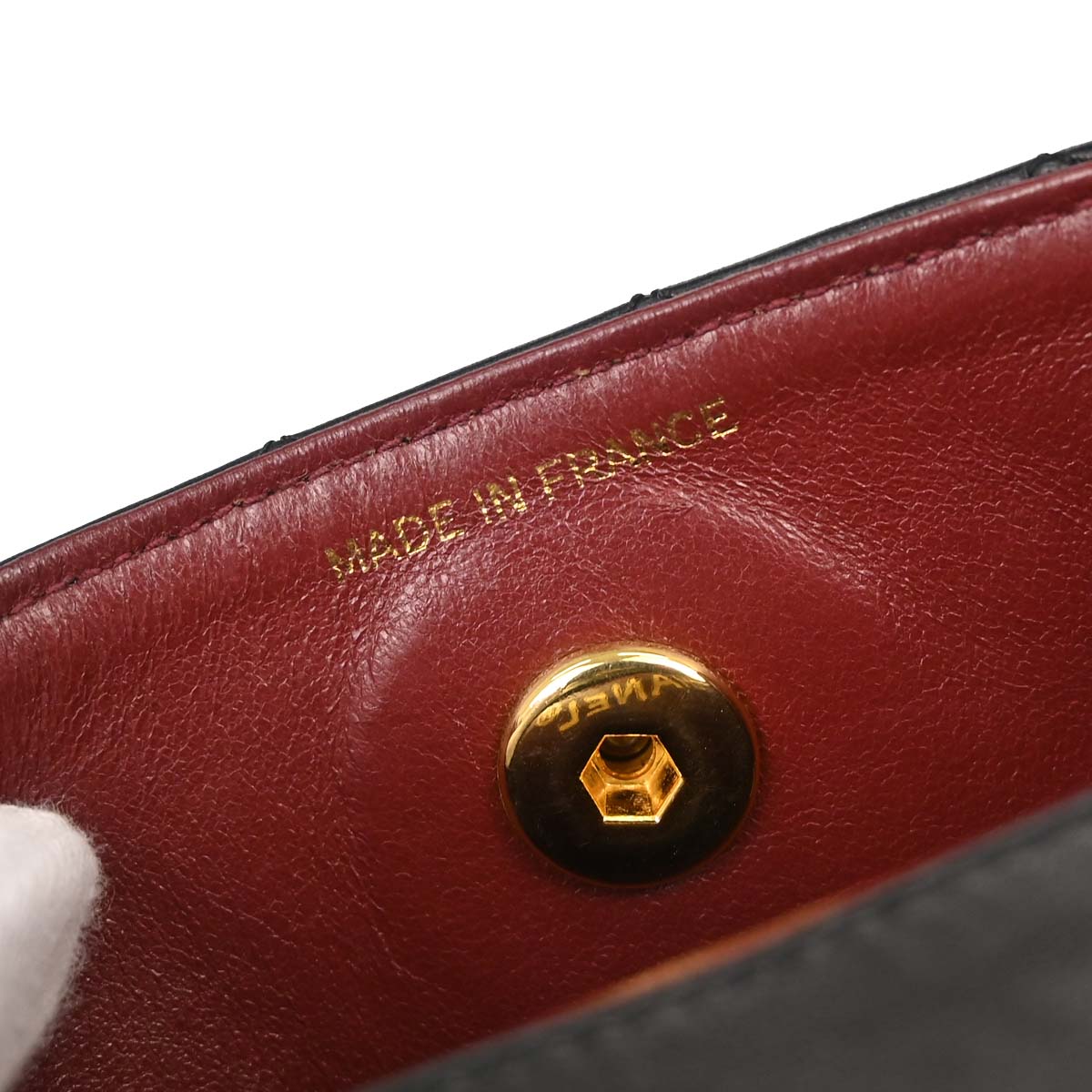 Chanel 1989-1991 Black Lambskin Straight Flap Shoulder Bag