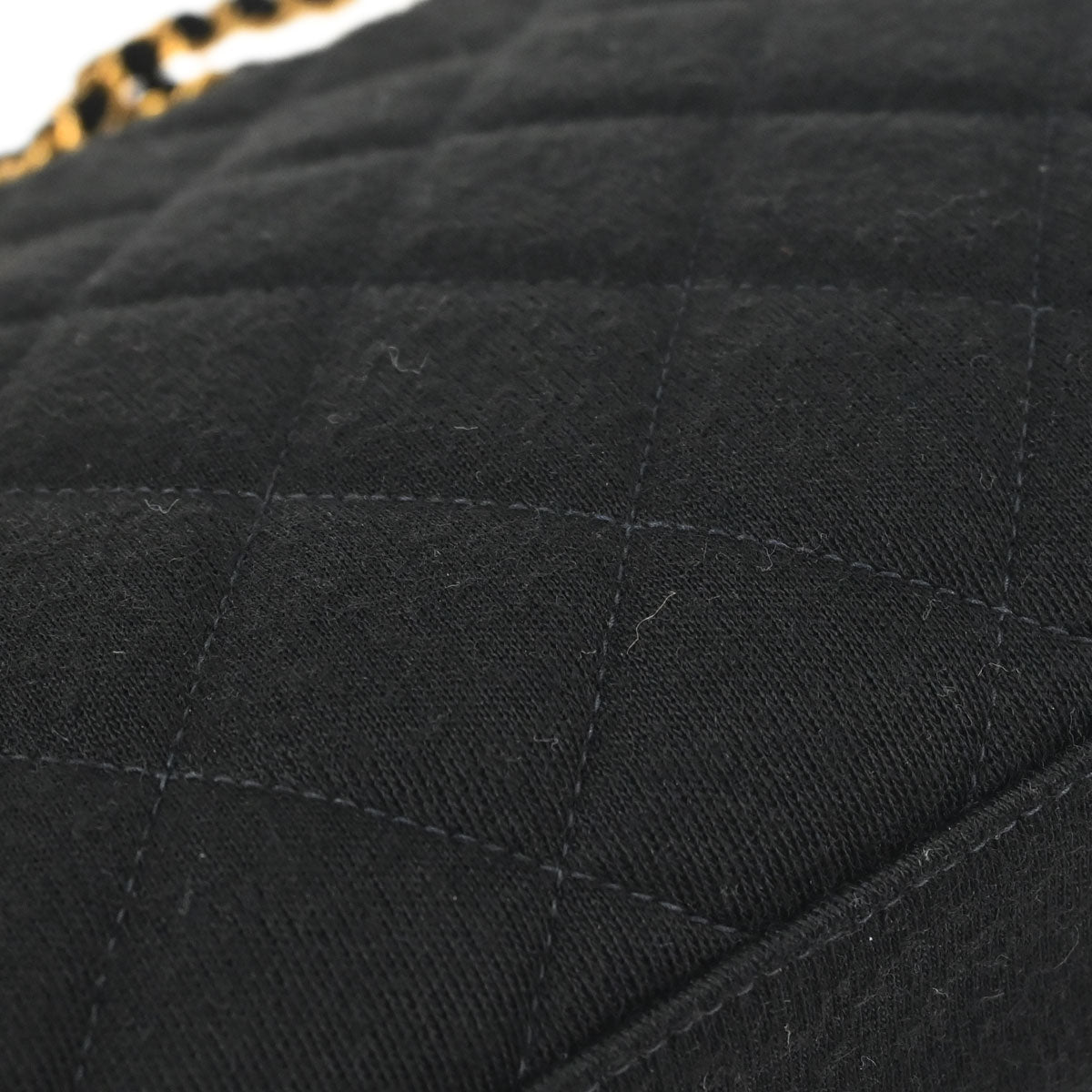 Chanel Black Cotton Chain Hand Handbag