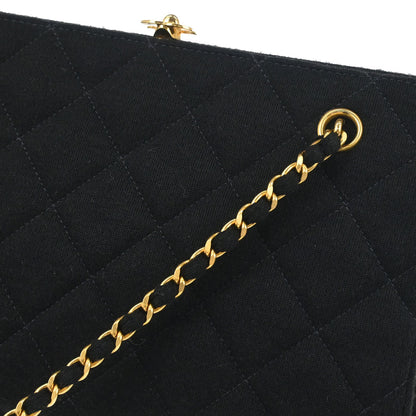 Chanel Black Cotton Chain Hand Handbag